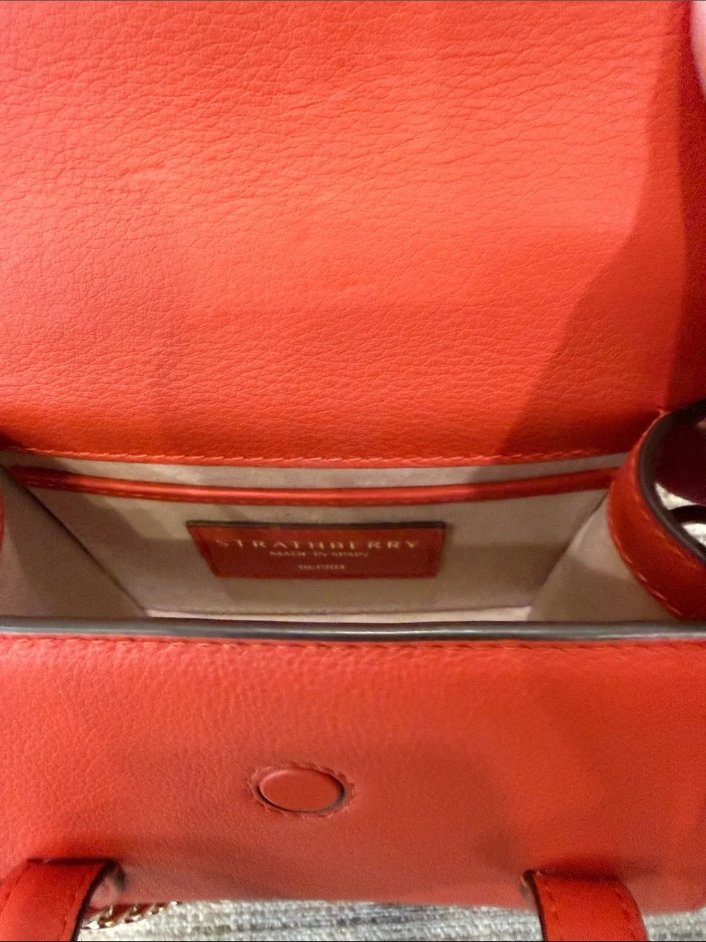 Strathberry Mini Crossbody in Burnt Orange with Gold Chain - Picture 10 of 16